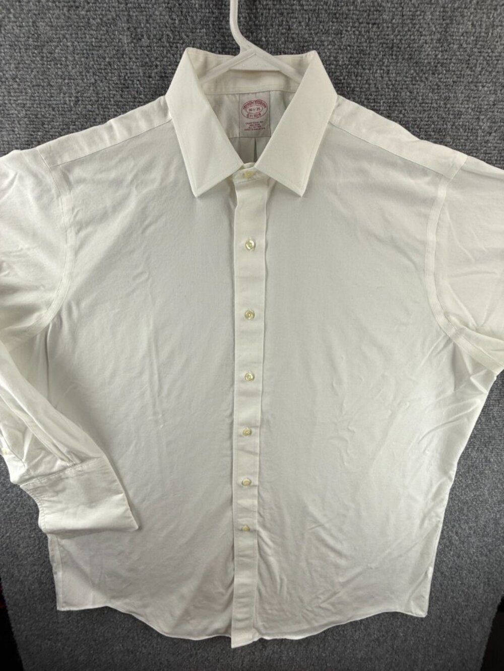 Brooks Brothers 16.5 35 Non-Iron Cotton Traditional White Business Button Up
